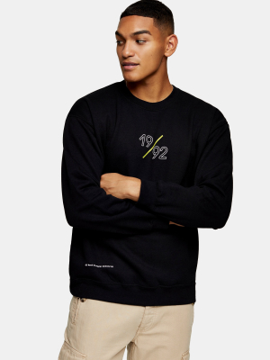 Black 1992 Print Sweatshirt