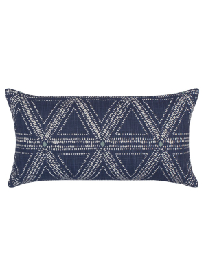 The Navy Modern Triangles Throw Pillow