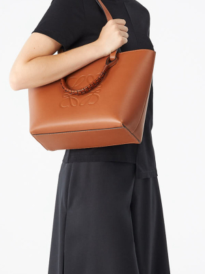 Anagram-stamped Leather Tote Bag