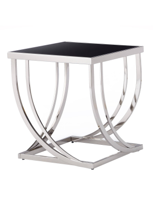 Tyron Steel Arch Curved Sculptural End Table Black - Inspire Q