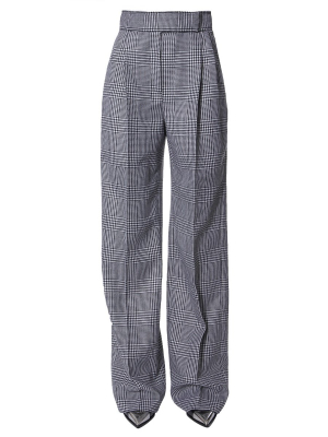 Alexander Mcqueen Checkered High Waist Trousers