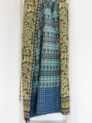 Connected Goods One-of-a-kind Kantha Quilted Throw Blanket No. 02598