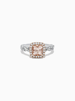 Effy Blush 14k Two Tone Gold Morganite And Diamond Ring, 1.60 Tcw