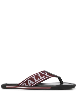 Bally Border Logo Thong Sandals