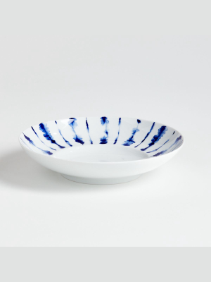 Omri Blue And White Low Bowl