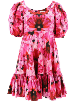 Alexander Mcqueen Floral Print Babydoll Dress