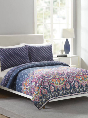 Standard Sedona Medallion Pillow Sham Navy - Vera Bradley