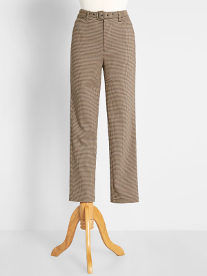 A Plaid Dash Belted Pants