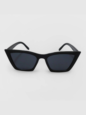 Women's Cateye Plastic Silhouette Sunglasses - Wild Fable™ Black