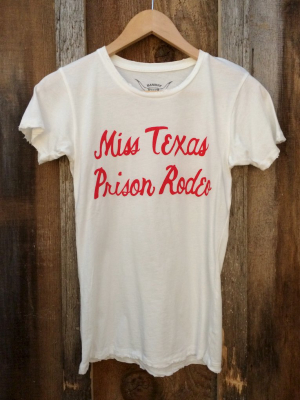 Miss Texas Prison Rodeo Womens Tees White/red