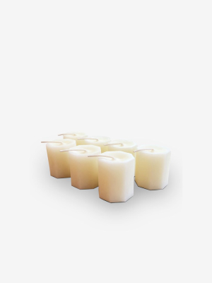 Set Of Votive Candles By Celine Cannon In Unbleached Beeswax