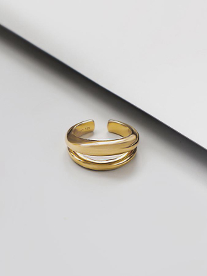 14k Gold Vermeil Double Dome Ring