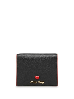 Miu Miu Logo Plaque Bi-fold Wallet