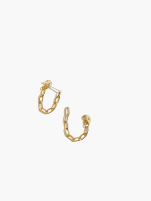 Delicate Collection Demi-fine Paperclip Chain Hoop Earrings