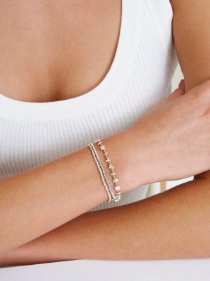 Silver Cube Wrap Bracelet