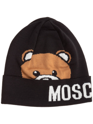 Moschino Teddy Intarsia Knit Beanie