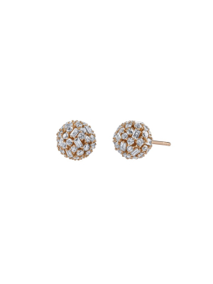 Mixed Cut Diamond Ball Studs