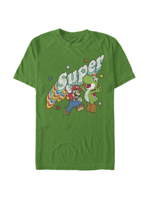 Men's Nintendo Mario And Yoshi Retro Super T-shirt