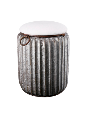 Quinby Storage Stool Silver/white - A&b Home