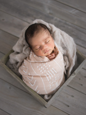 Luxe Muslin Swaddle - Almond Mudcloth