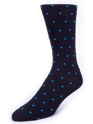 Men's Dot Patterned Graphic Dress Socks - Sky