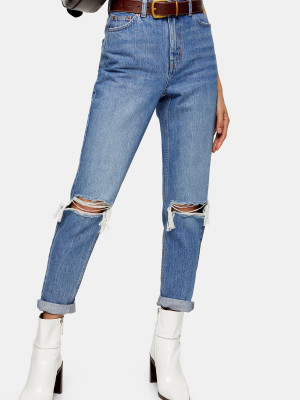 Mid Stone Mom Tapered Jeans