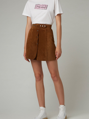 Studded Suede Mini Skirt
