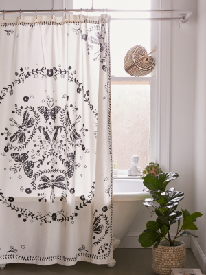 Butterfly Print Shower Curtain