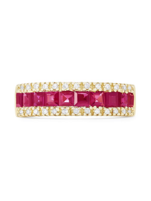 Effy Gemma 14k Yellow Gold Ruby And Diamond Ring, 1.46 Tcw