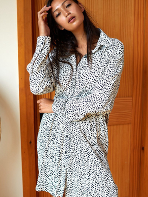 Emerson Fry India Collection Shirtdress- Black & White Cheetah