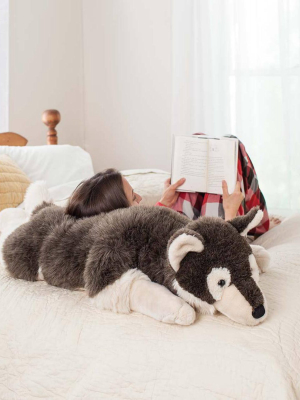 Plow & Hearth - Husky Dog Plush Body Pillow