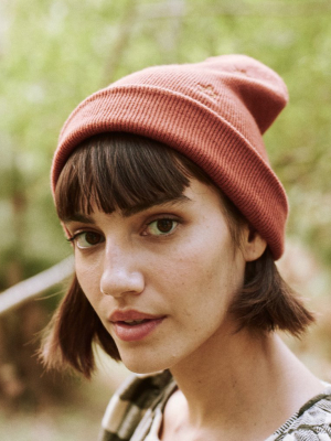 The Embroidered Beanie. -- Rust Star