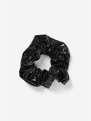 **black Vinyl Scrunchie