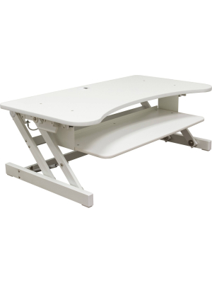 Lorell Deluxe Adjustable Desk Riser - White