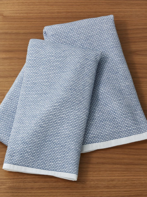Indigo Textured Terry Dish Towels, Set Of 2