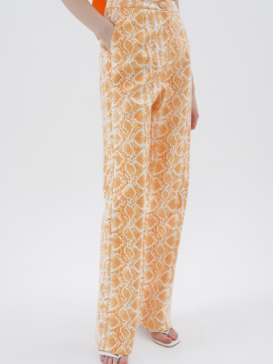 Faux Python Print Pant