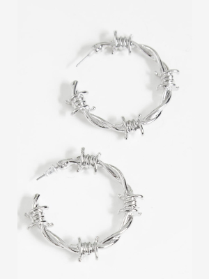 Silver Barbed Wire Earrings