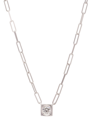 Le Cube Diamant Large Necklace - White Gold