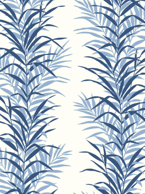 Leaf Stripe Peel-and-stick Wallpaper In Carolina Blue By Nextwall