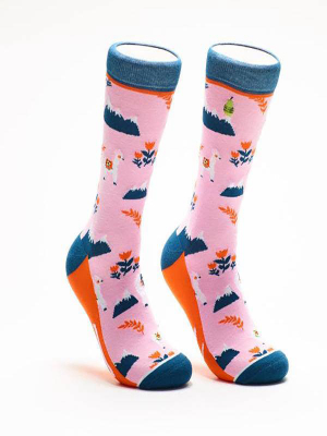 Woven Pear Socks: Mama Llama