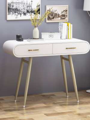 Dehaviland Modern Wood Vanity Table White/champagne Gold - Christopher Knight Home