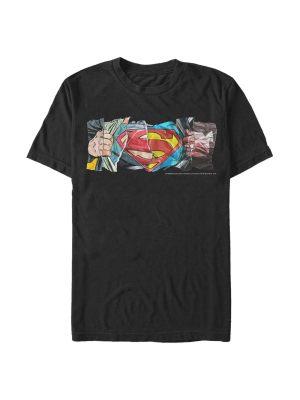 Men's Superman Logo Ripped Paper T-shirt