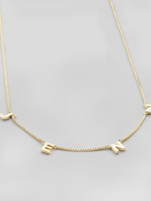 18k Gold Vermeil Space Letter Necklace With Classic Box Chain