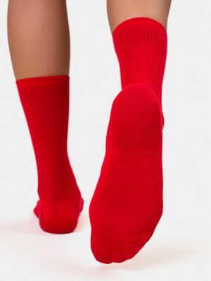 Women Classic Organic Sock - Scarlet Red