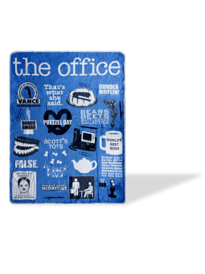 Just Funky The Office Iconography Fleece Blanket | 45 X 60-inch Fun Throw Blanket