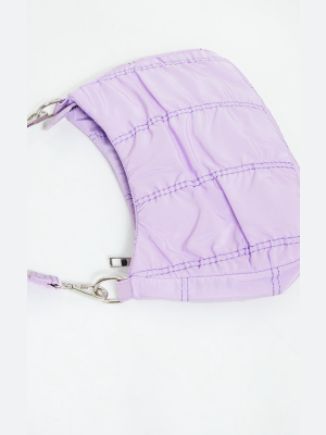 Lilac Small Ruched Shoulder Bag