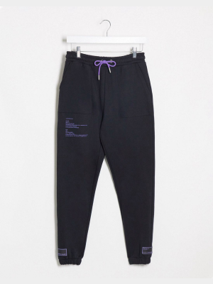 The Couture Club Contrast Trim Cargo Pants In Black