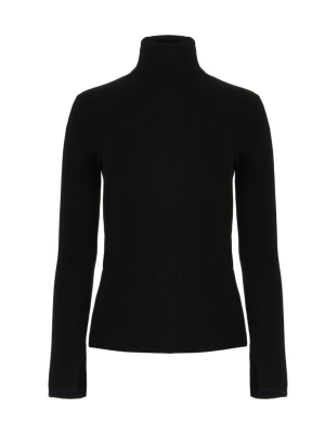 's Max Mara Gelly Rib Knit Turtleneck Top