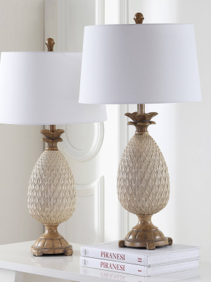 Set Of 2 Briar Table Lamp (includes Led Light Bulb) Antique Cream/brown - Safavieh