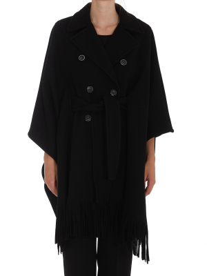 Pinko Fringe-hem Double-breasted Coat